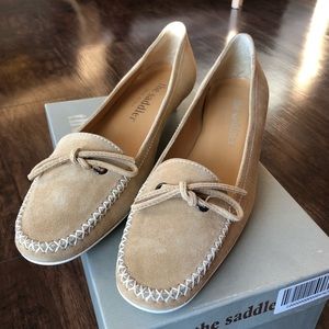 The Saddler Suede Heel Moccasins